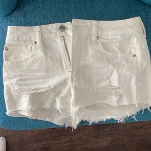 NWT American Eagle distressed white denim shorts